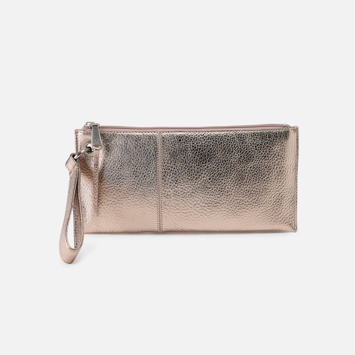 Vida Wristlet In Metallic Leather – Cameo Quartz