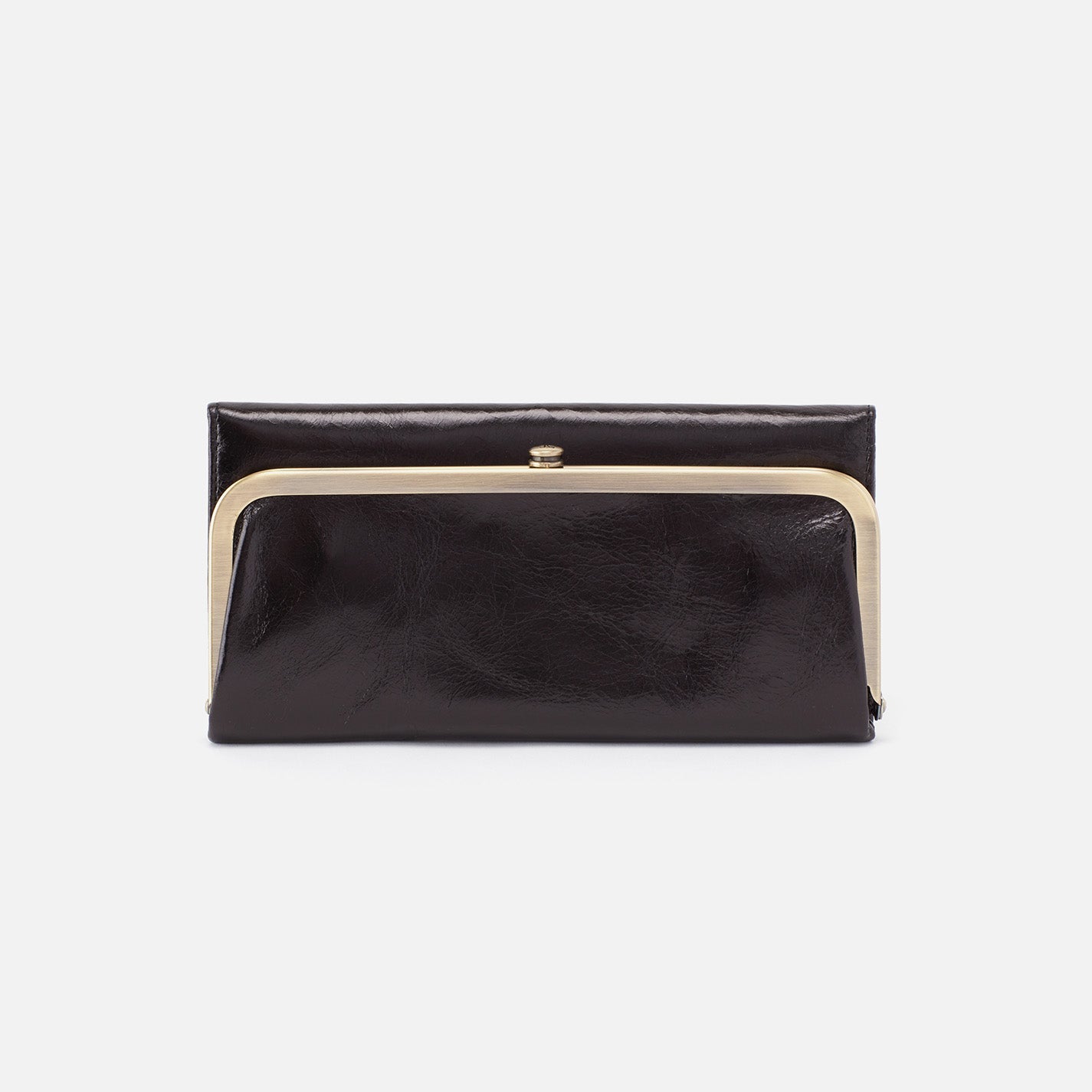 Rachel Continental Wallet in Polished Leather – Black