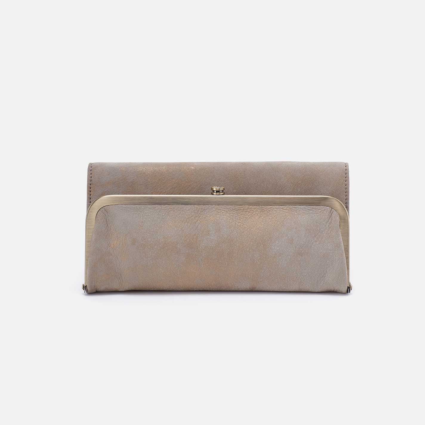 Rachel Continental Wallet in Nubuck Leather – Golden Granite