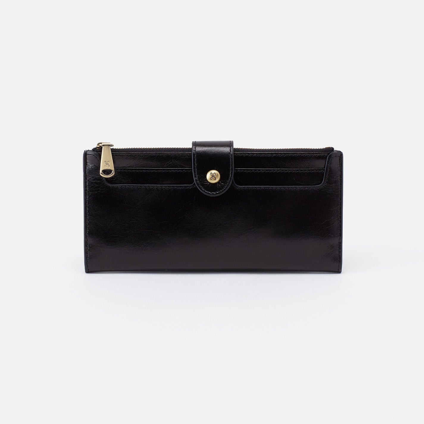 Dunn Continental Wallet in Polished Leather – Black