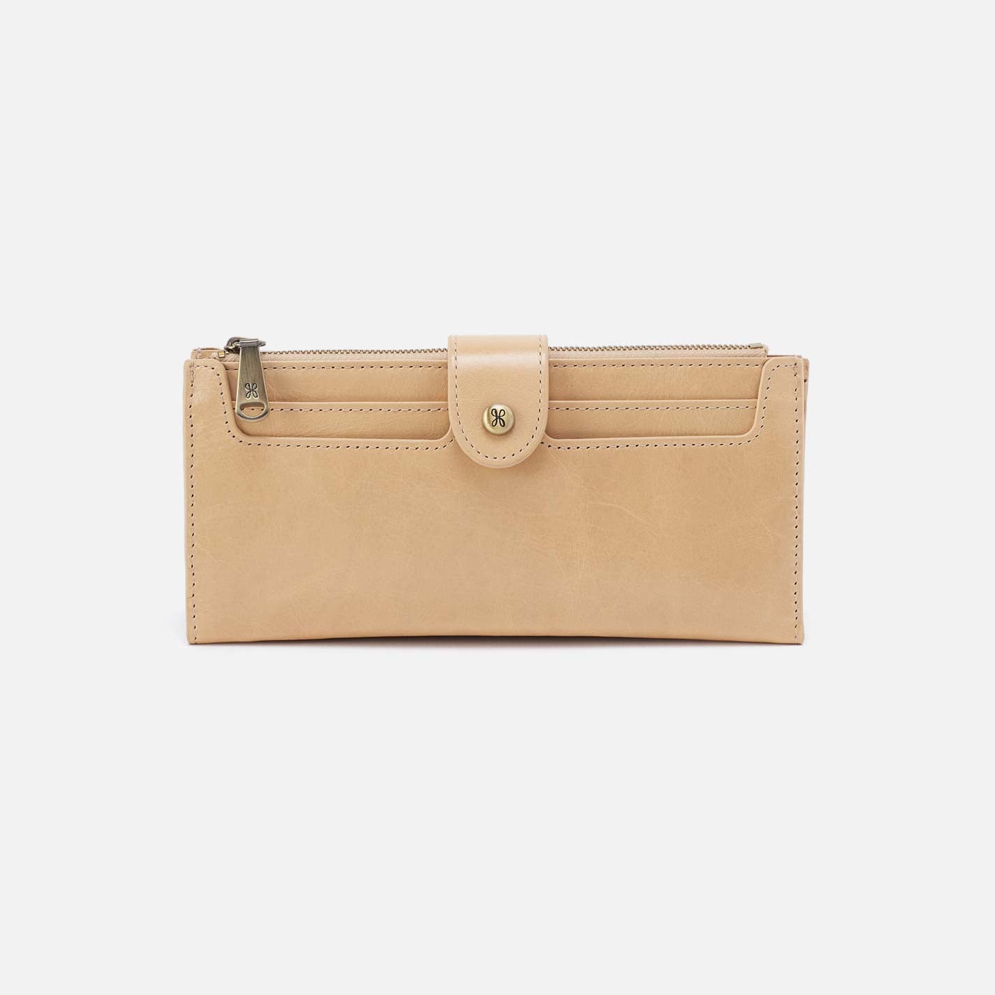 Dunn Continental Wallet in Polished Leather – Desert Sand
