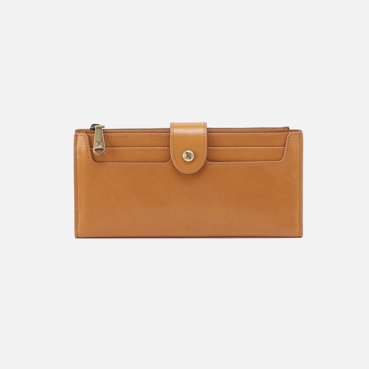 Dunn Continental Wallet in Polished Leather – Natural