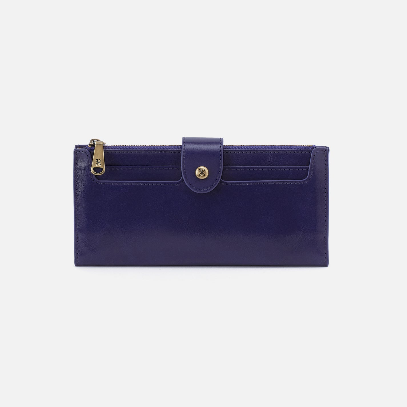 Dunn Continental Wallet in Polished Leather – Winter Violet