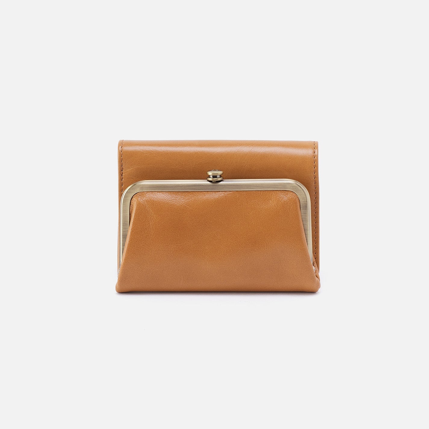 Robin Compact Wallet In Polished Leather – Natural