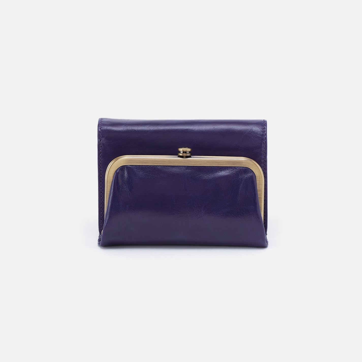 Robin Compact Wallet in Polished Leather – Winter Violet