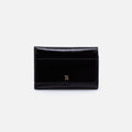Jill Trifold Wallet in Polished Leather – Black