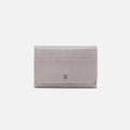 Jill Trifold Wallet In Polished Leather – Light Grey