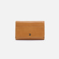 Jill Trifold Wallet In Polished Leather – Natural