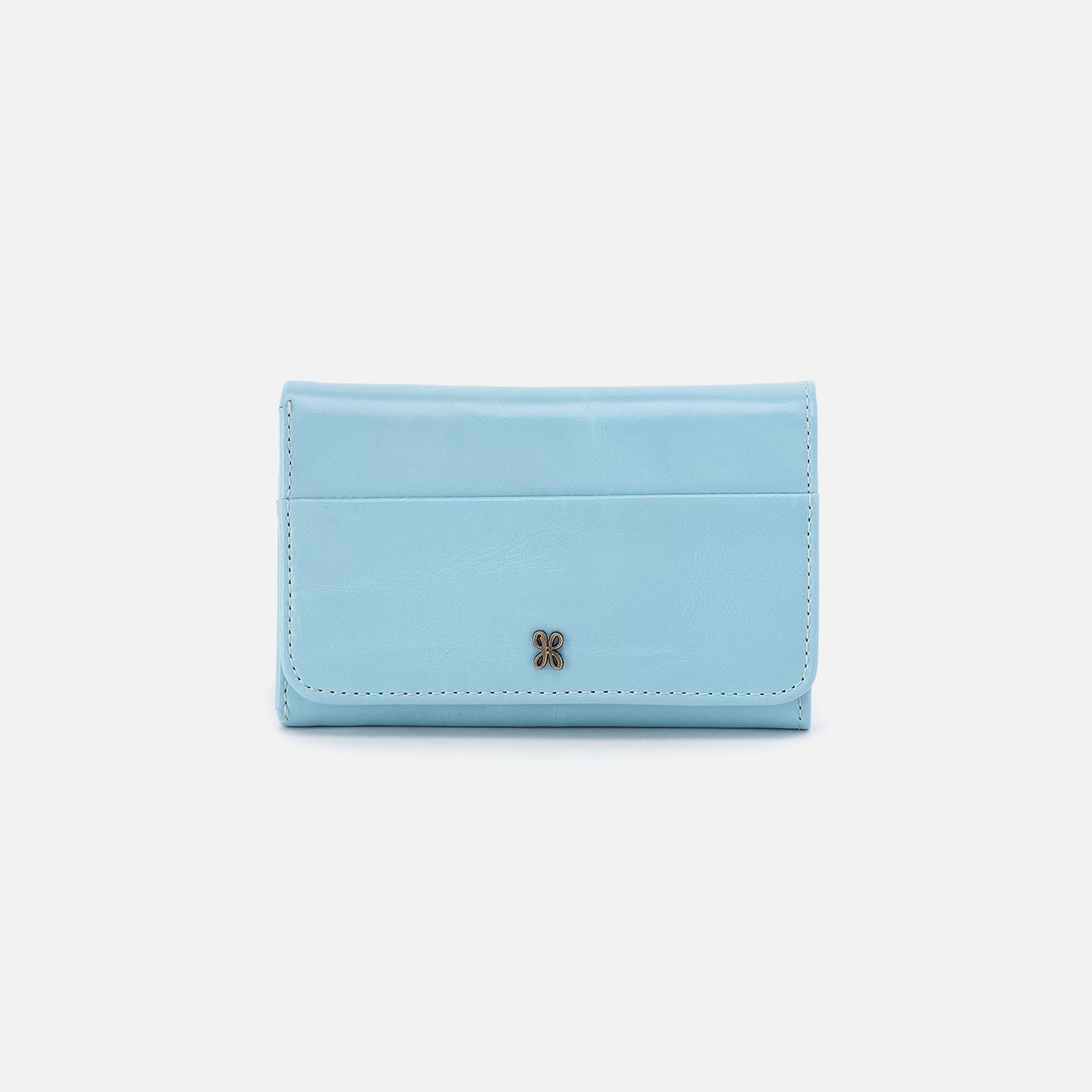 Jill Trifold Wallet In Polished Leather – Stratosphere