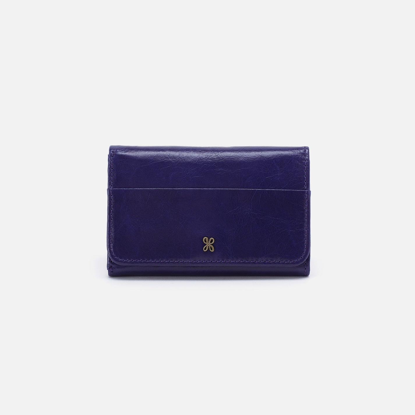 Jill Trifold Wallet in Polished Leather – Winter Violet