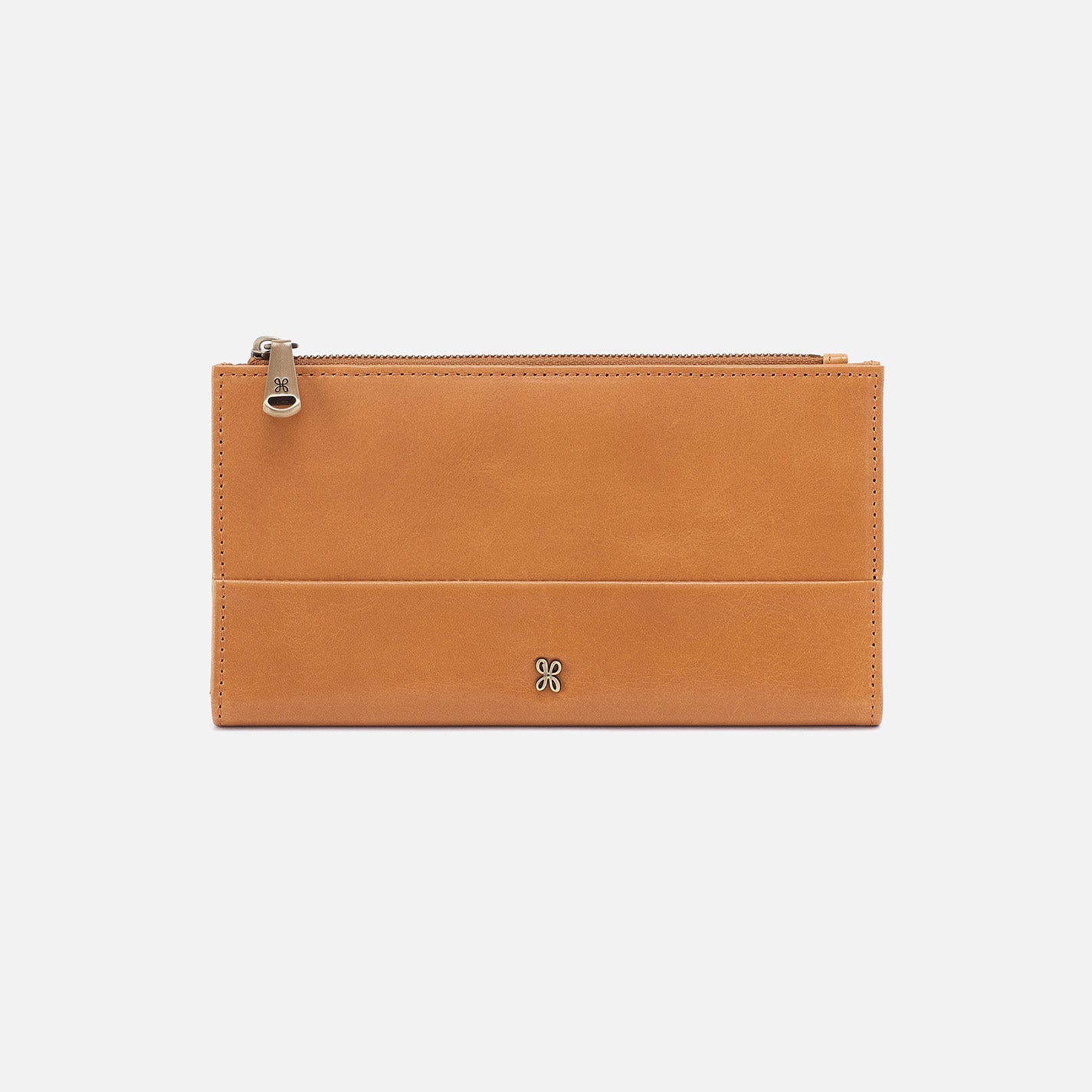 Jill Large Bifold Wallet in Polished Leather – Natural