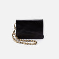 Ross Bead Wristlet In Polished Leather – Black