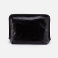 Beauty Large Cosmetic Pouch In Polished Leather – Black