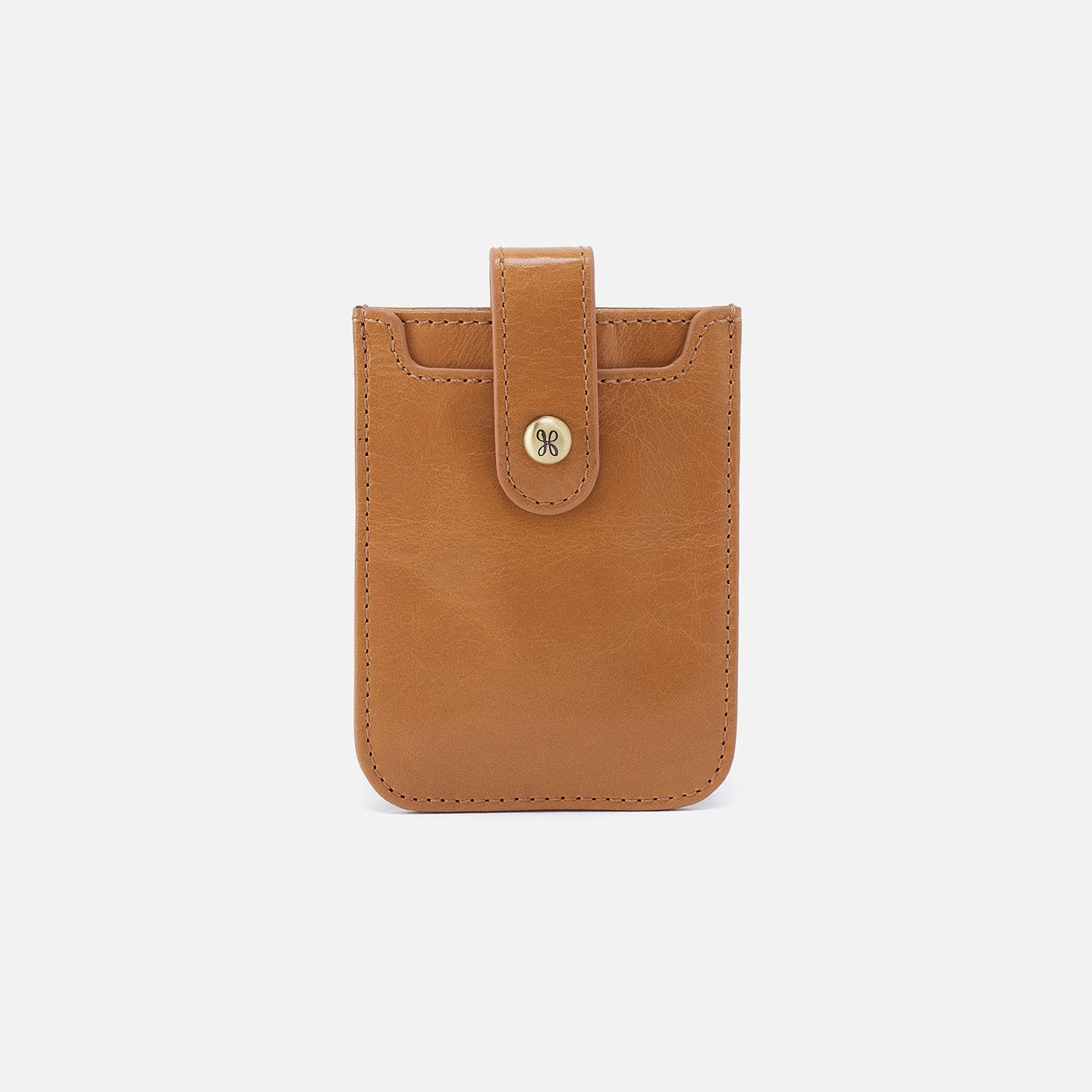 Dunn Card Case In Polished Leather – Natural