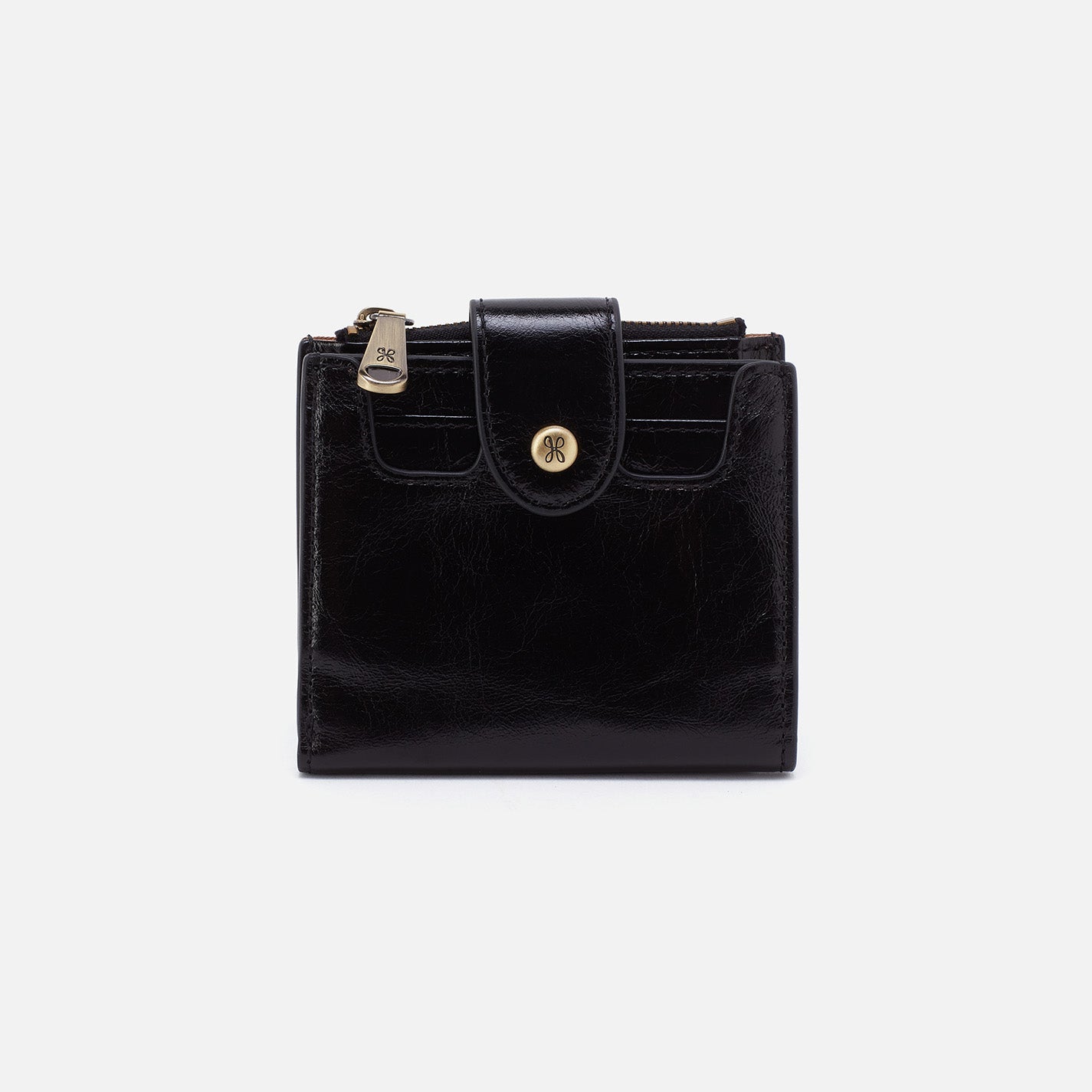 Dunn Mini Wallet in Polished Leather – Black