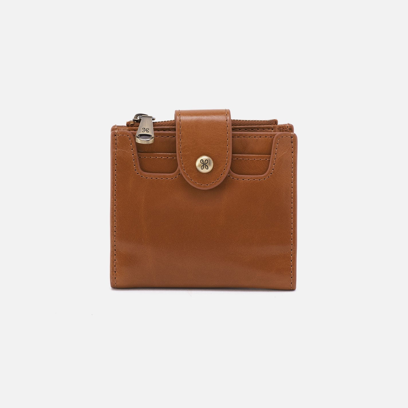 Dunn Mini Wallet in Polished Leather – Truffle