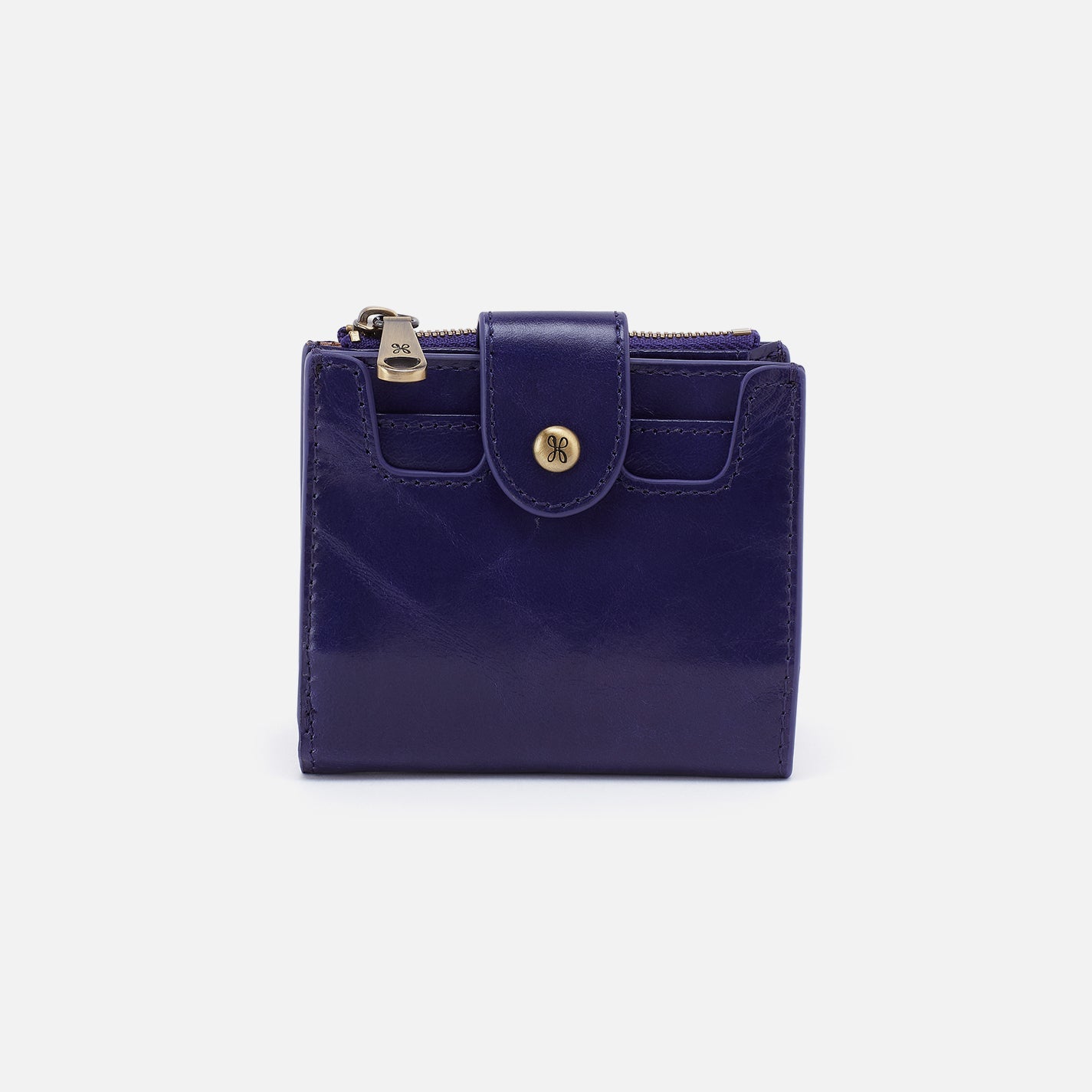 Dunn Mini Wallet in Polished Leather – Winter Violet