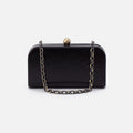 Lauren Minaudiere In Polished Leather – Black