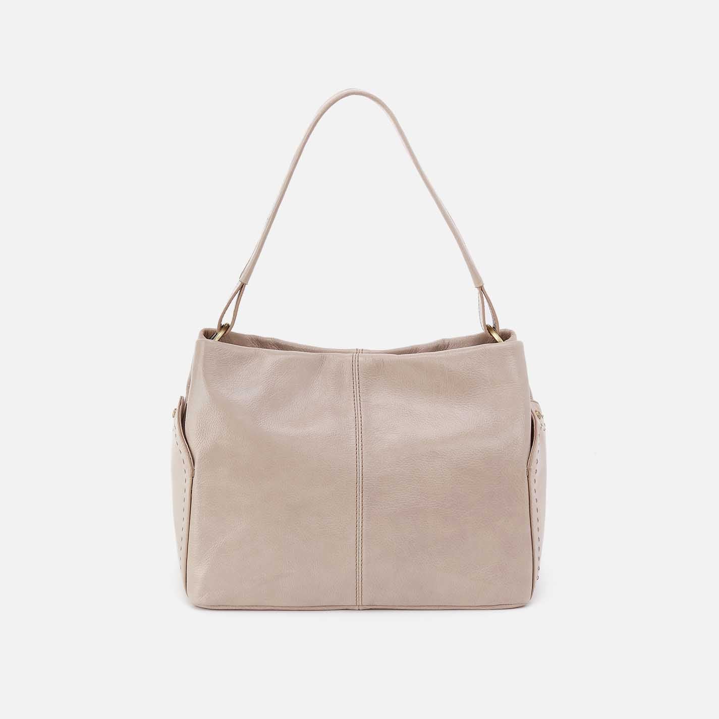 Seneca Shoulder Bag in Aniline Gloss Leather – Stone Gloss