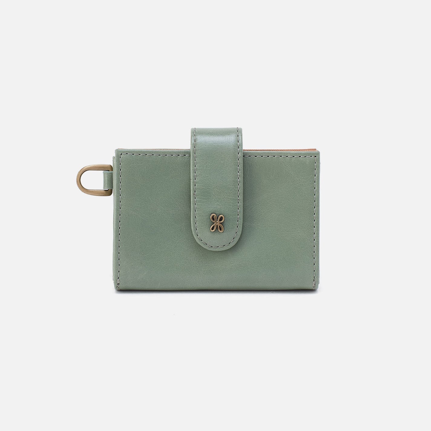 Jean Accordion Card Case In Polished Leather – Jade