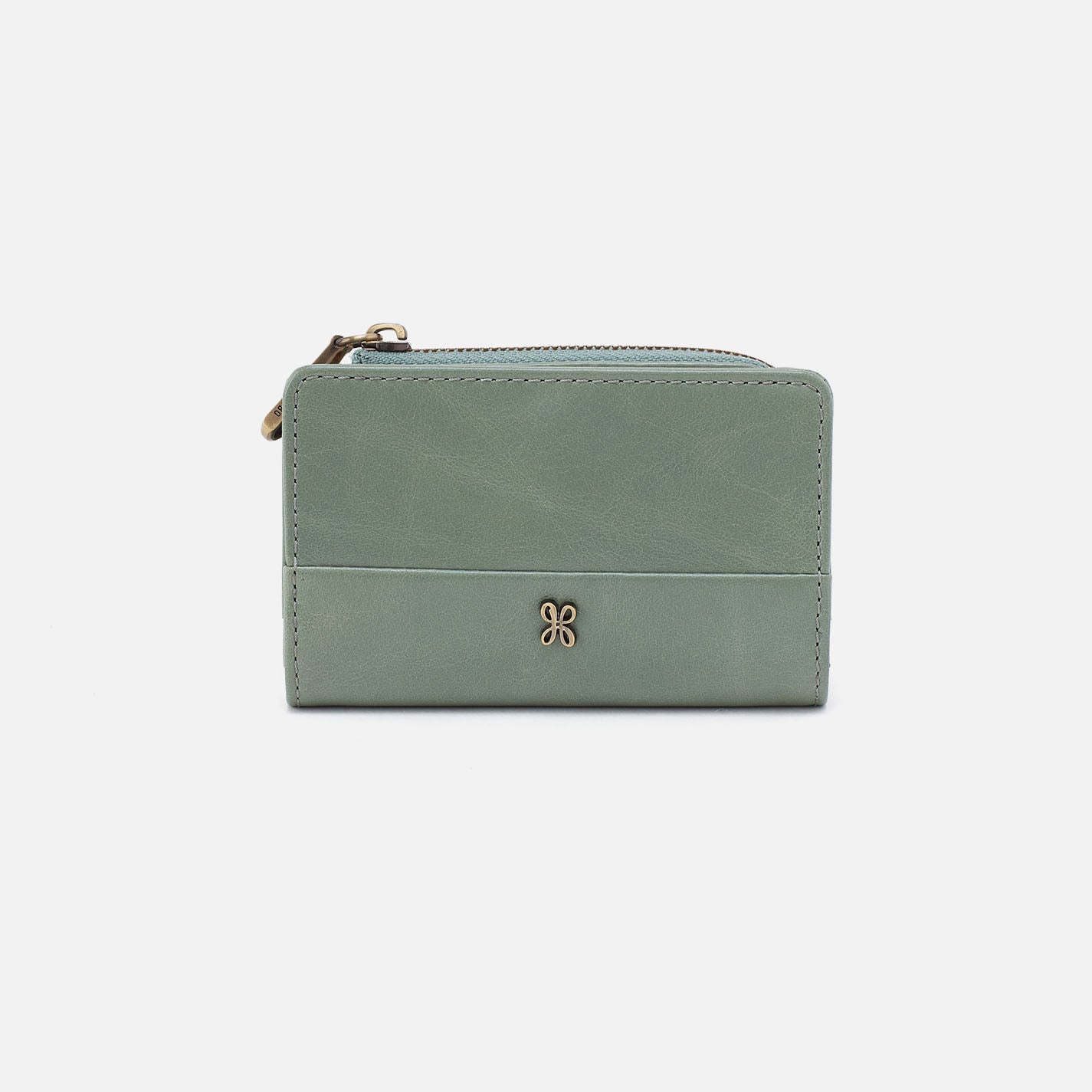 Jill Card Case In Polished Leather – Jade
