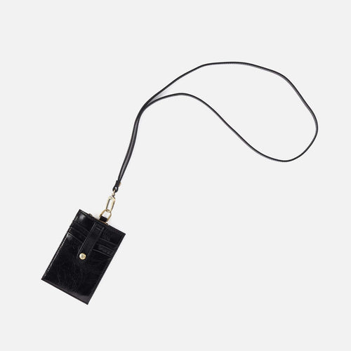 Around Town Lanyard in Polished Leather – Black