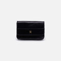 Jill Flap Card Case in Polished Leather – Black