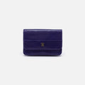 Jill Flap Card Case in Polished Leather – Winter Violet