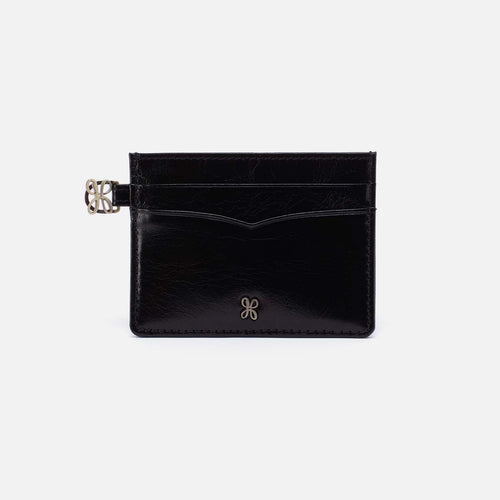Charmed Card Case in Polished Leather – Black