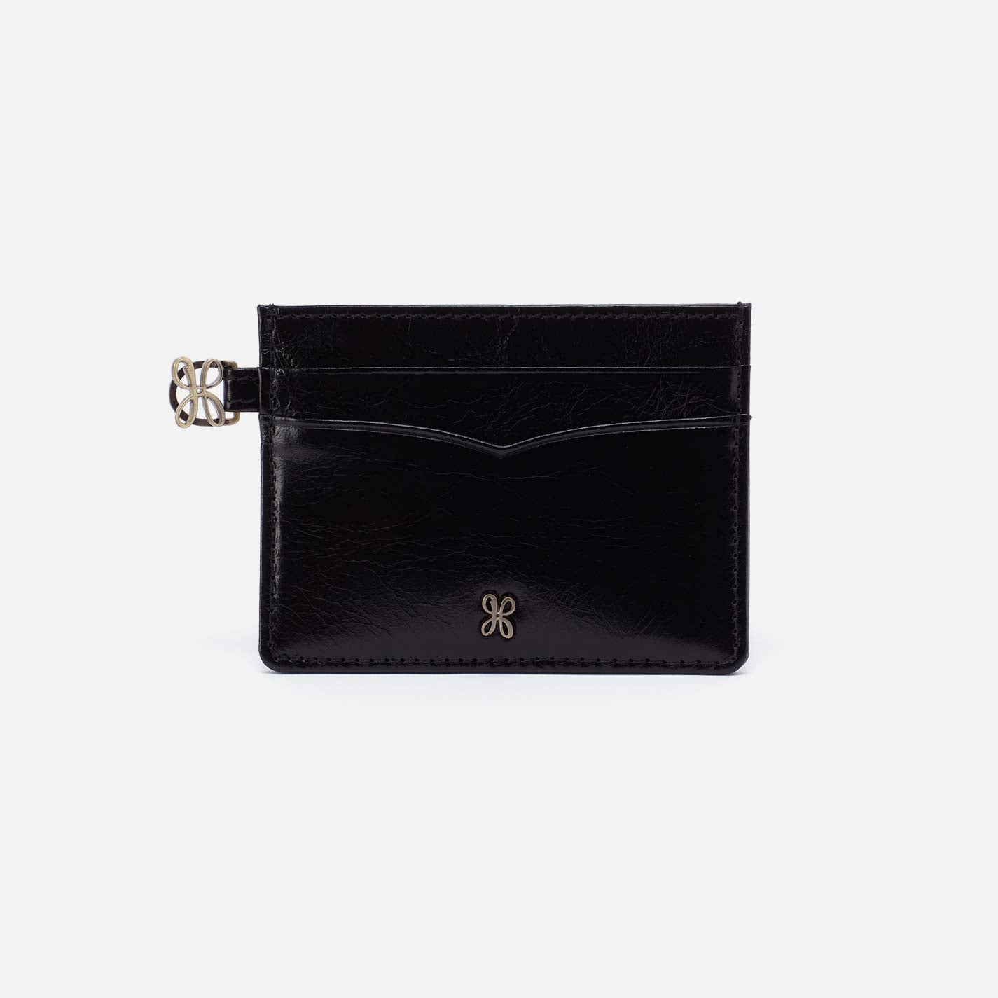 Charmed Card Case in Polished Leather – Black