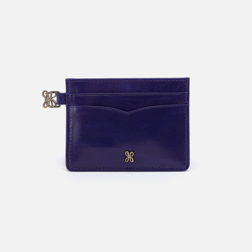 Charmed Card Case in Polished Leather – Winter Violet