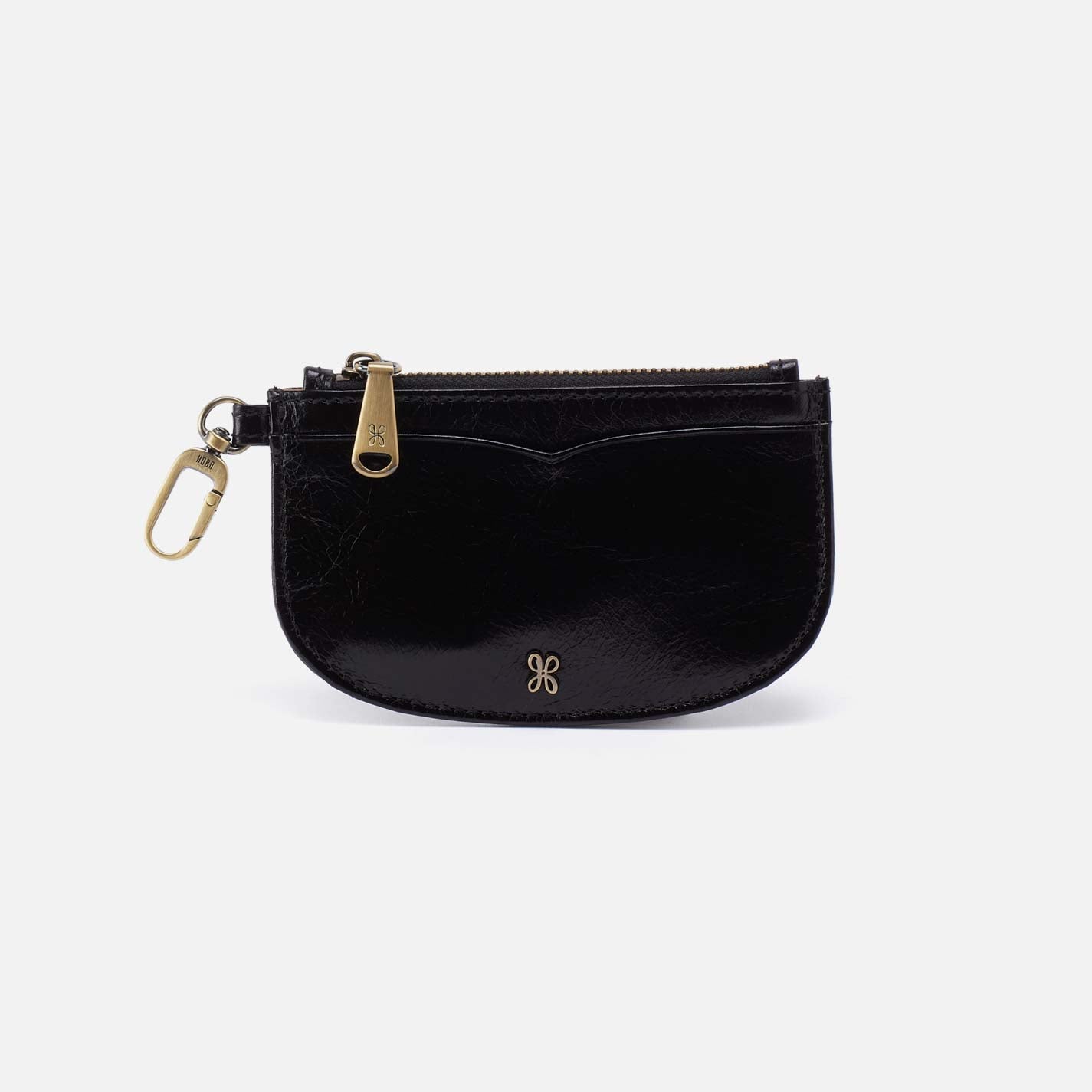 Luna Card Pouch in Polished Leather – Black