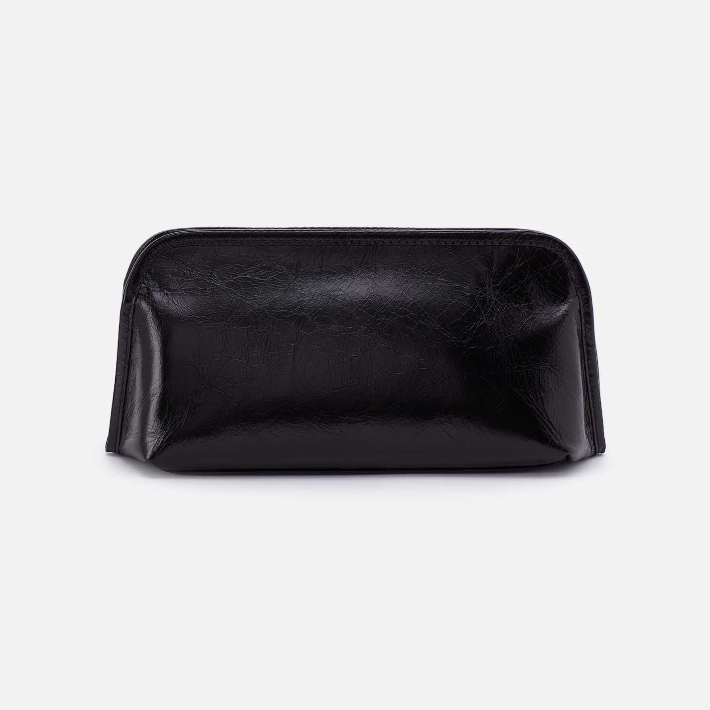 Beauty Brush Case in Polished Leather – Black