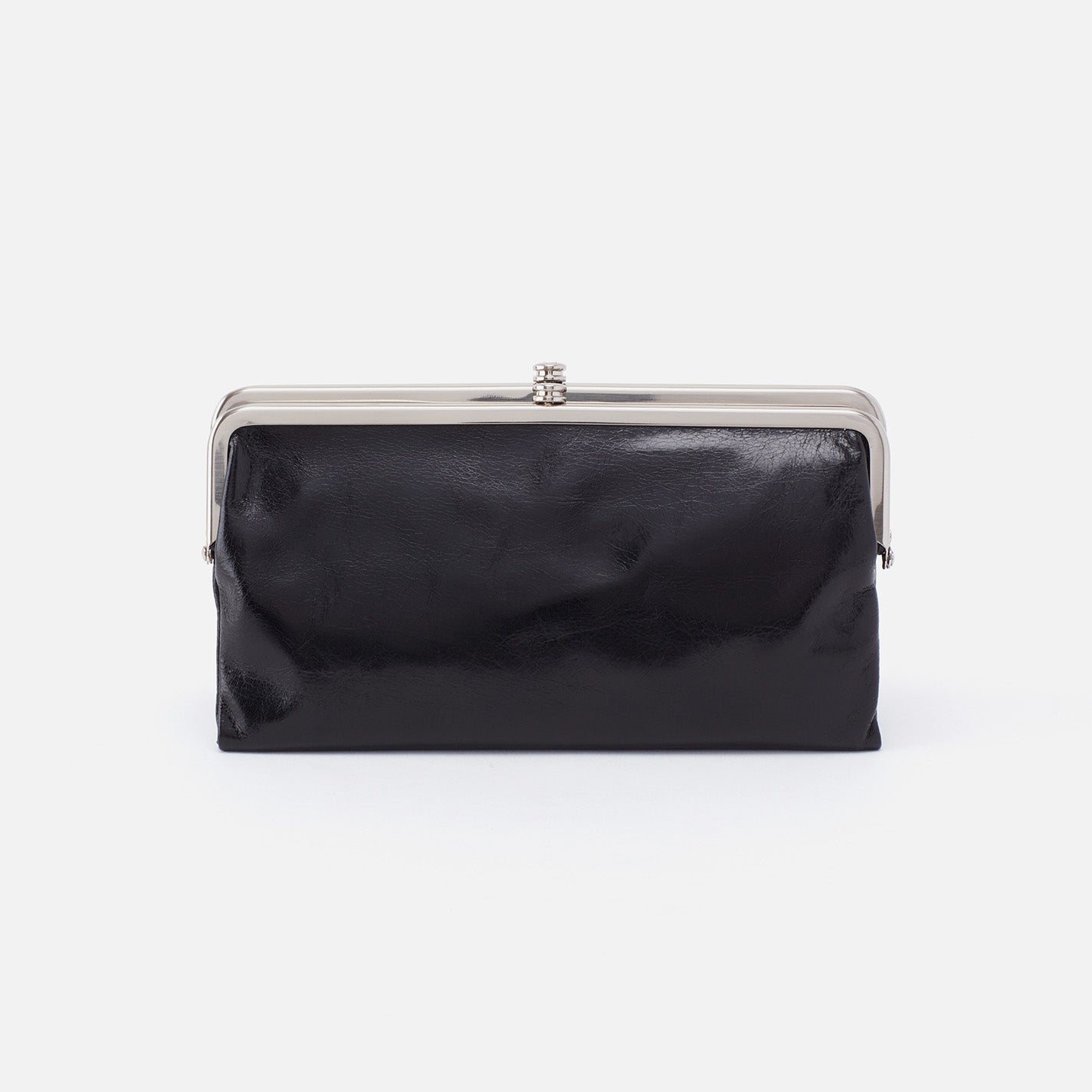 Lauren Clutch-Wallet in Polished Leather – Black