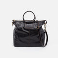 Sheila Large Satchel in Polished Leather – Black