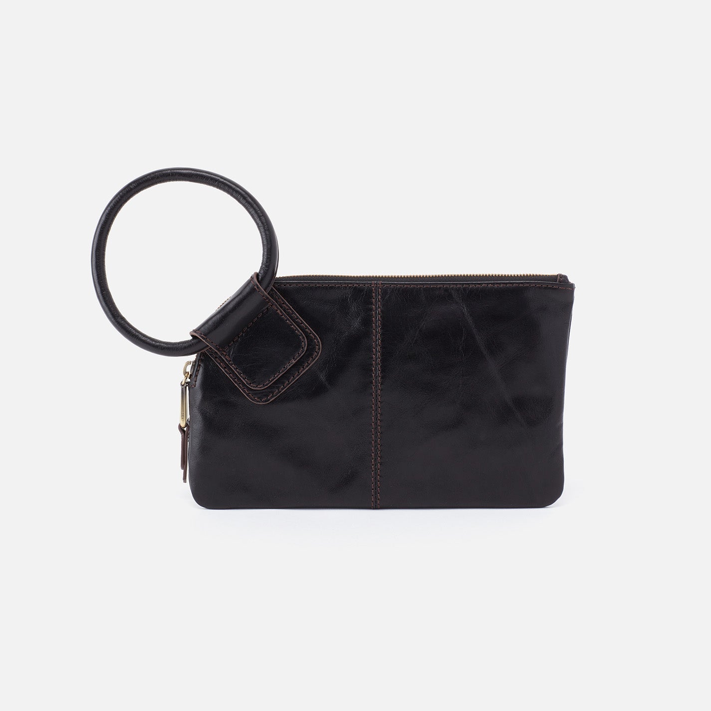 Sable Wristlet in Polished Leather – Black
