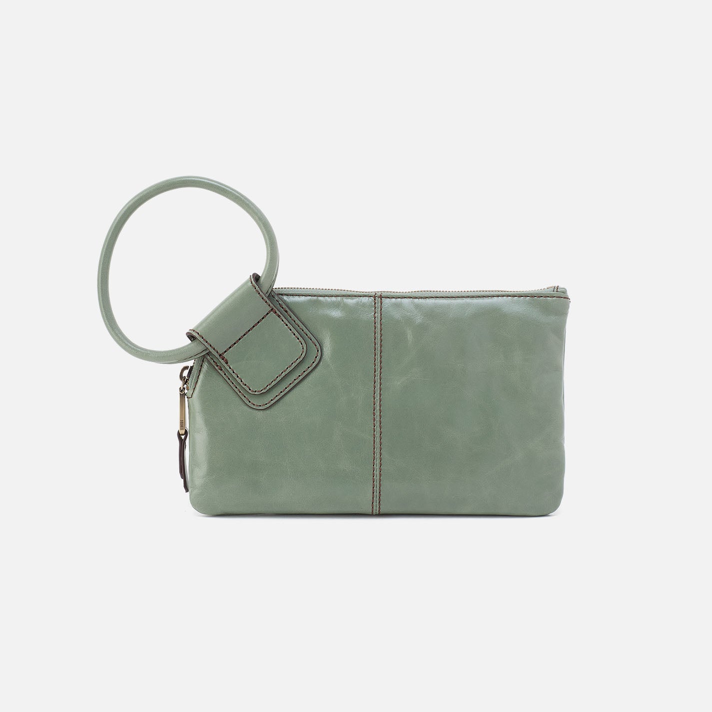 Sable Wristlet In Polished Leather – Jade