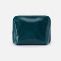 Beauty Cosmetic Pouch in Polished Leather – Wild Bluegrass