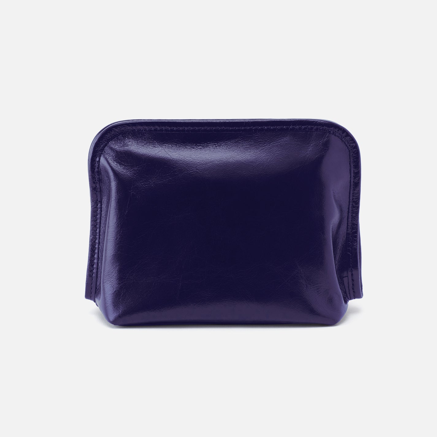 Beauty Cosmetic Pouch in Polished Leather – Winter Violet