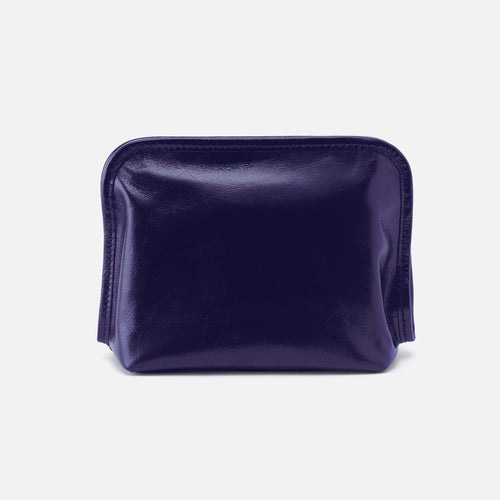 Beauty Cosmetic Pouch in Polished Leather – Winter Violet