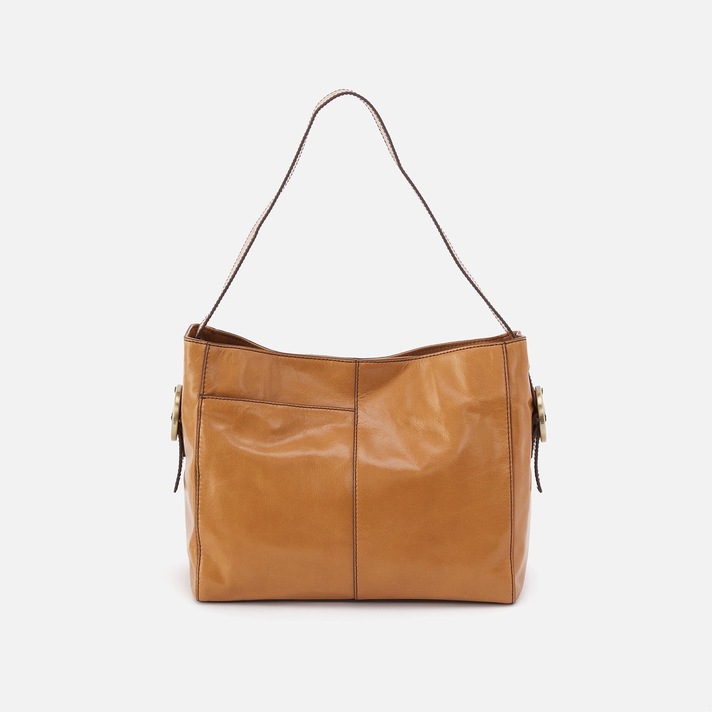 Render Shoulder Bag In Polished Leather – Natural