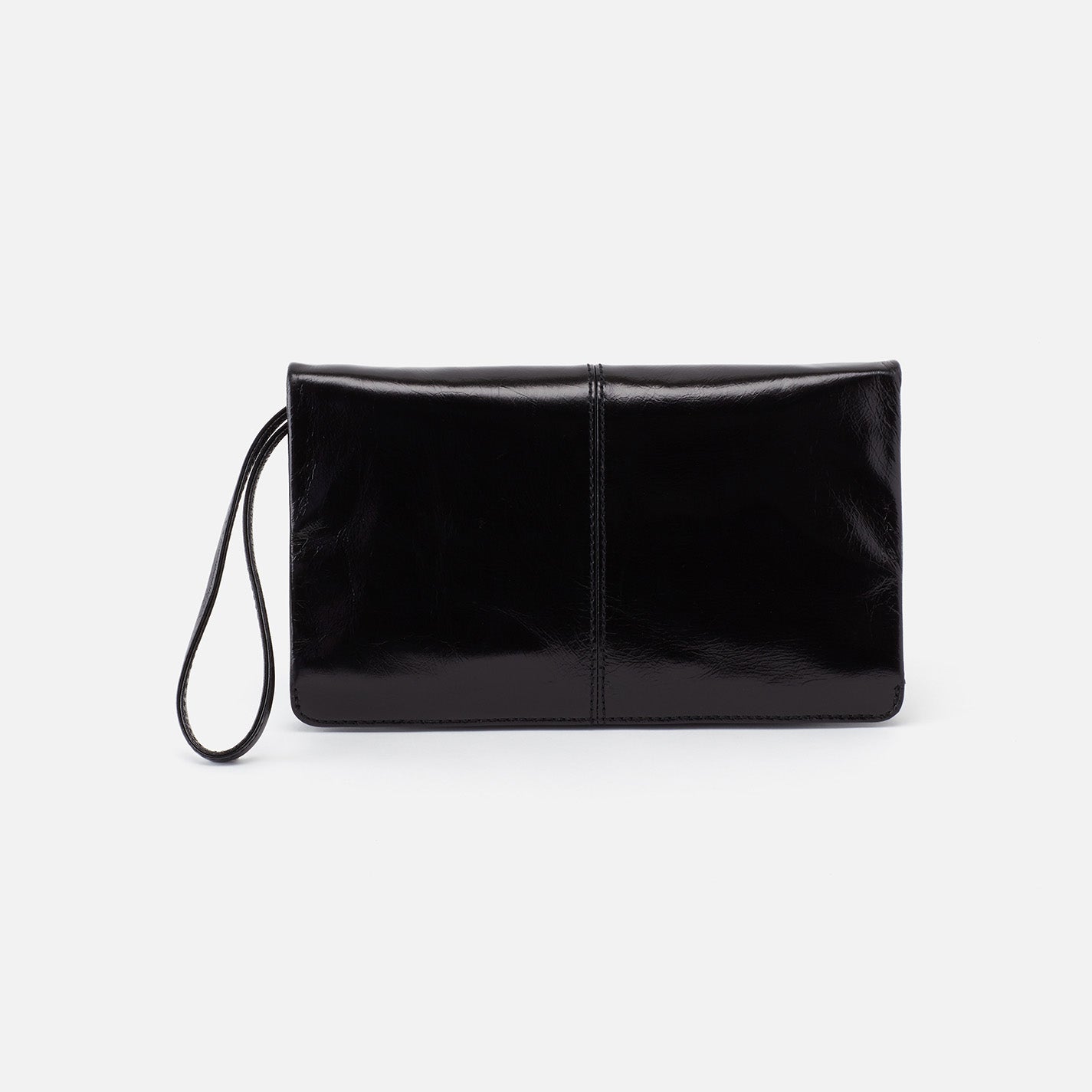 Evolve Wristlet in Polished Leather – Black
