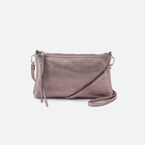 Darcy Crossbody in Metallic Leather – Pewter Spur