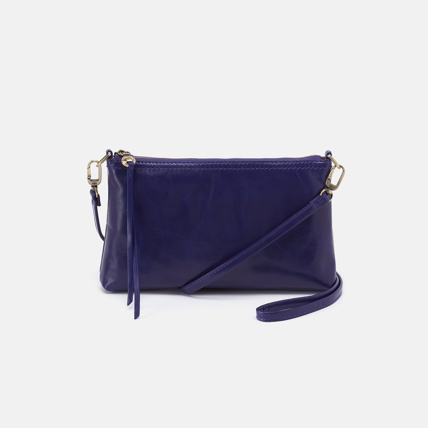 Darcy Crossbody in Polished Leather – Winter Violet