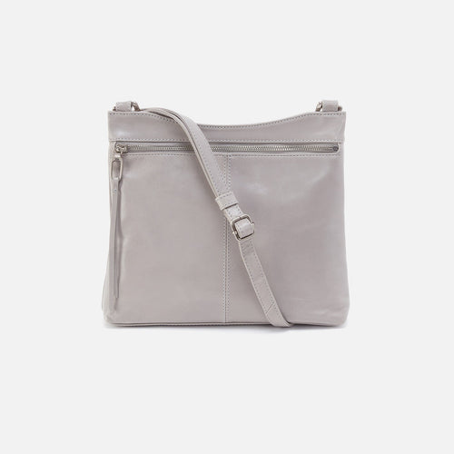 Cambel Crossbody In Polished Leather – Light Grey