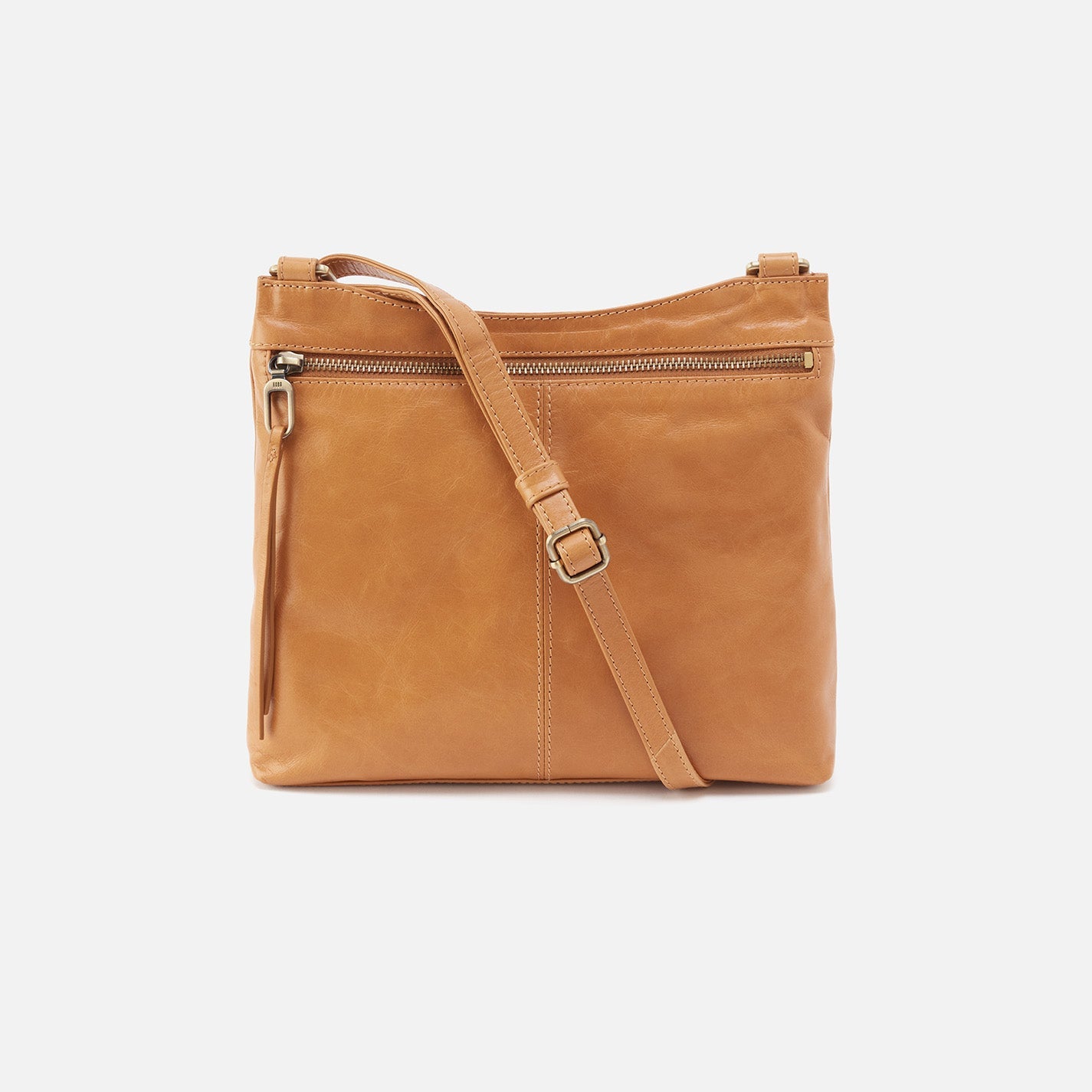 Cambel Crossbody In Polished Leather – Natural