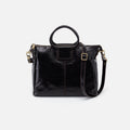 Sheila Medium Satchel in Polished Leather – Black