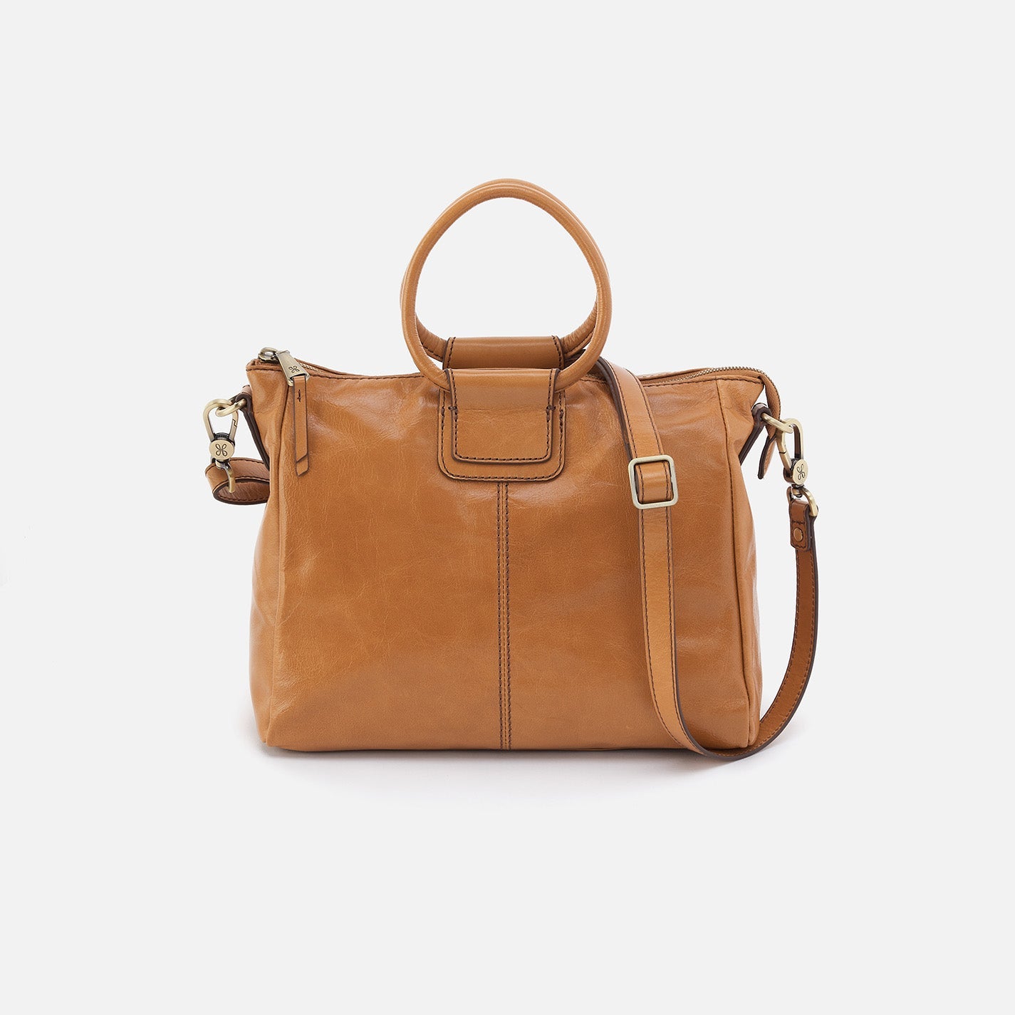 Sheila Medium Satchel in Polished Leather – Natural