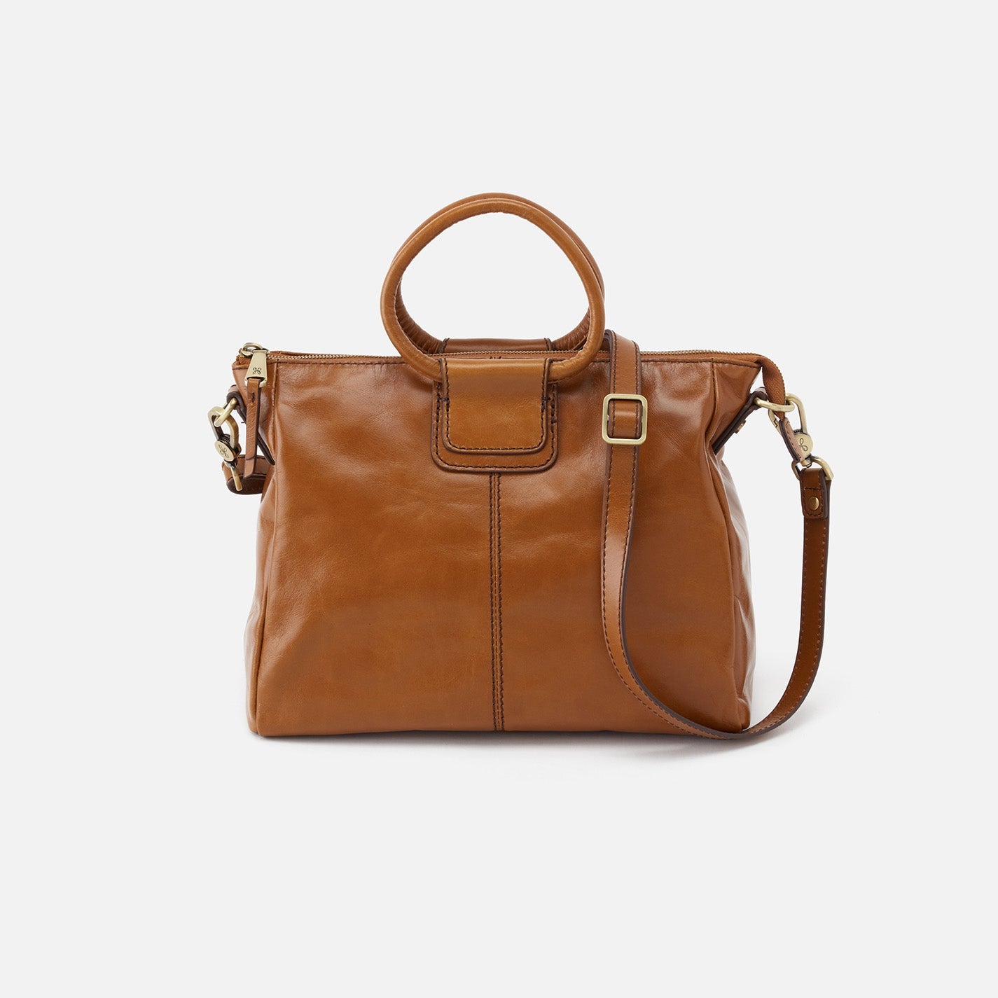 Sheila Medium Satchel in Polished Leather – Truffle