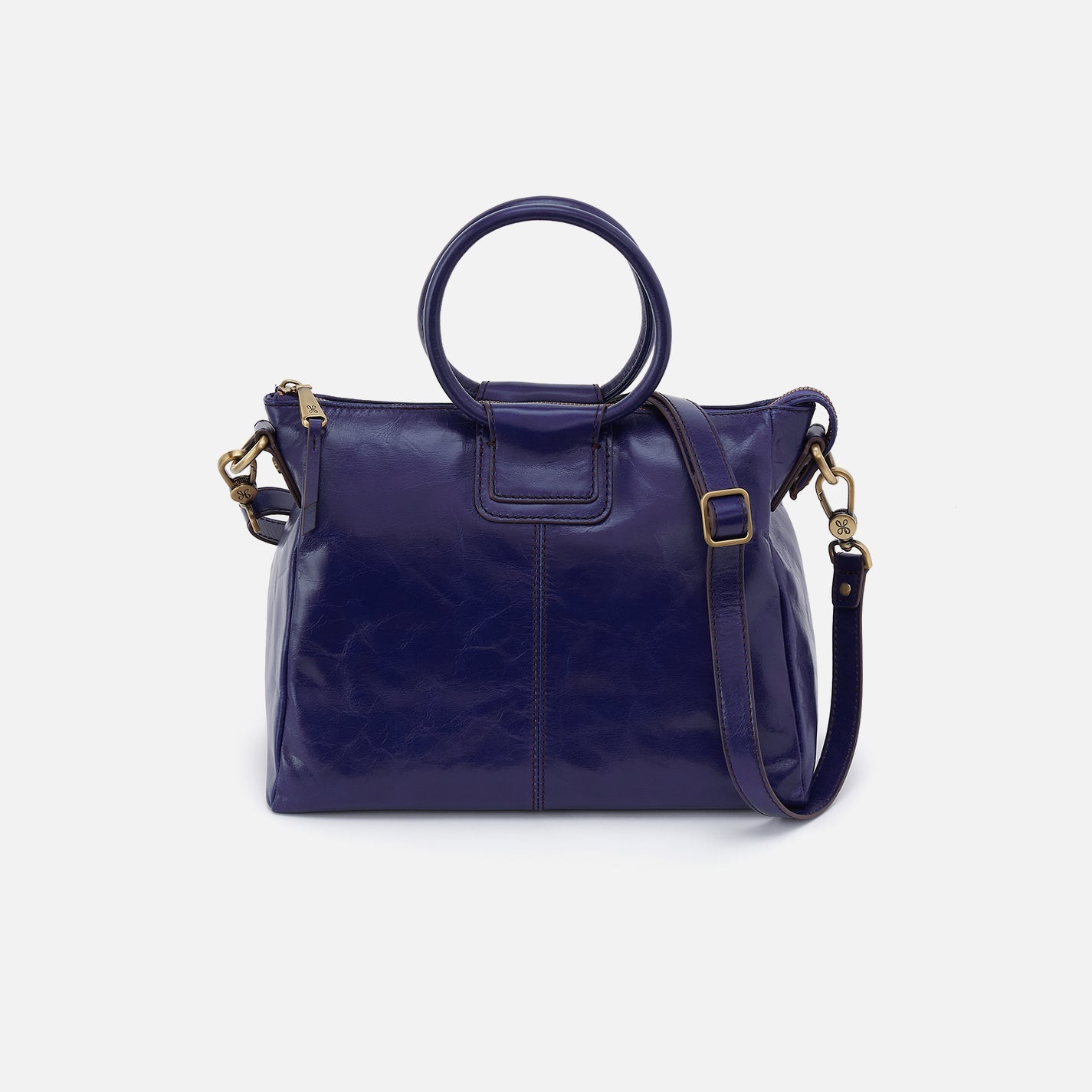 Sheila Medium Satchel in Polished Leather – Winter Violet